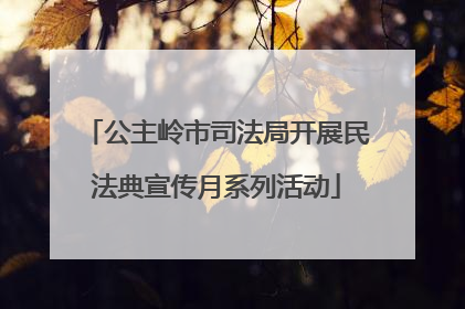 公主岭市司法局开展民法典宣传月系列活动