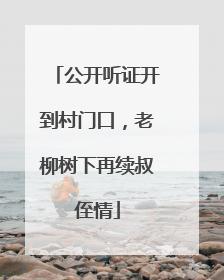 公开听证开到村门口，老柳树下再续叔侄情