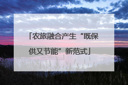农旅融合产生“既保供又节能”新范式