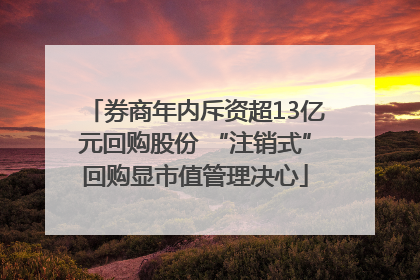 券商年内斥资超13亿元回购股份 “注销式”回购显市值管理决心