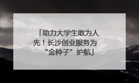 助力大学生敢为人先！长沙创业服务为“金种子”护航