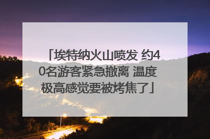 埃特纳火山喷发 约40名游客紧急撤离 温度极高感觉要被烤焦了