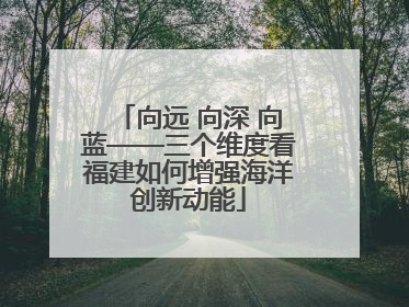 向远 向深 向蓝——三个维度看福建如何增强海洋创新动能