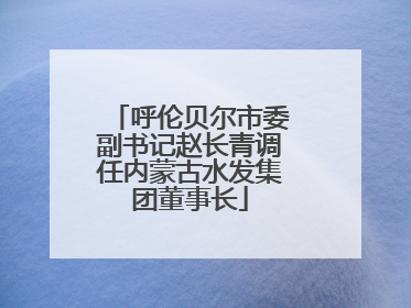 呼伦贝尔市委副书记赵长青调任内蒙古水发集团董事长