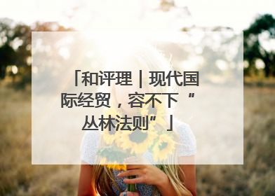 和评理｜现代国际经贸，容不下“丛林法则”