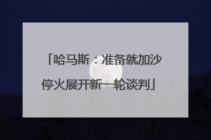哈马斯：准备就加沙停火展开新一轮谈判
