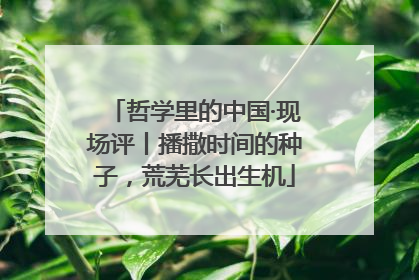 哲学里的中国·现场评丨播撒时间的种子，荒芜长出生机