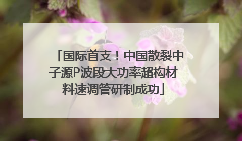 国际首支！中国散裂中子源P波段大功率超构材料速调管研制成功