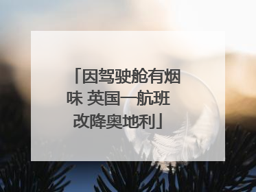 因驾驶舱有烟味 英国一航班改降奥地利