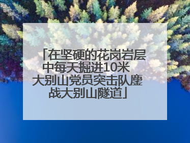 在坚硬的花岗岩层中每天掘进10米 大别山党员突击队鏖战大别山隧道