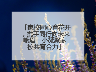 家校同心育花开，携手同行向未来 峨眉二小凝聚家校共育合力