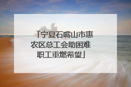 宁夏石嘴山市惠农区总工会助困难职工重燃希望