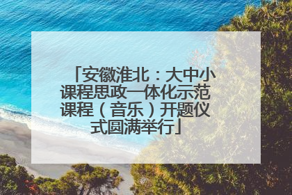 安徽淮北：大中小课程思政一体化示范课程（音乐）开题仪式圆满举行