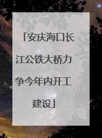 安庆海口长江公铁大桥力争今年内开工建设