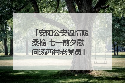 安阳公安温情暖桑榆 七一前夕慰问汤西村老党员