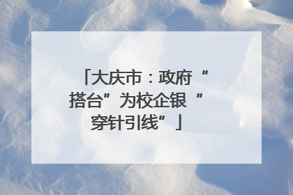 大庆市：政府“搭台”为校企银“穿针引线”