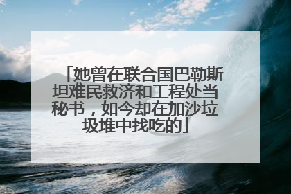 她曾在联合国巴勒斯坦难民救济和工程处当秘书，如今却在加沙垃圾堆中找吃的