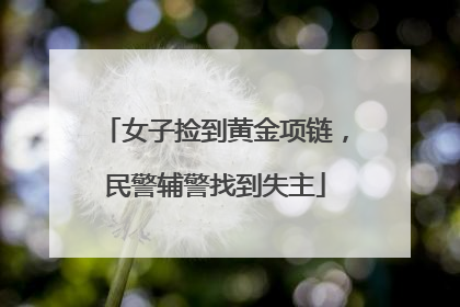 女子捡到黄金项链，民警辅警找到失主