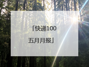 快递100五月月报