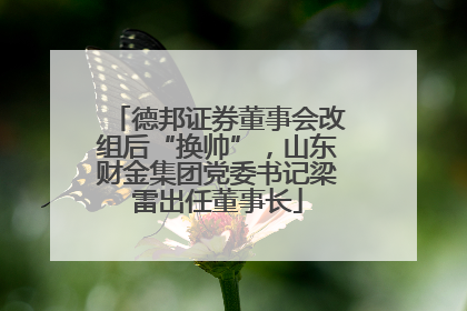 德邦证券董事会改组后“换帅”，山东财金集团党委书记梁雷出任董事长