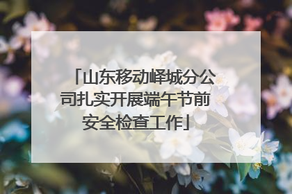 山东移动峄城分公司扎实开展端午节前安全检查工作