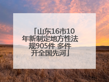 山东16市10年新制定地方性法规905件 多件开全国先河