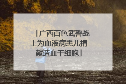 广西百色武警战士为血液病患儿捐献造血干细胞