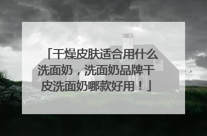 干燥皮肤适合用什么洗面奶，洗面奶品牌干皮洗面奶哪款好用！