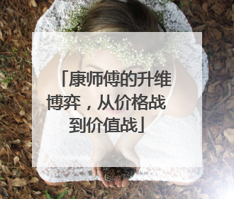 康师傅的升维博弈，从价格战到价值战