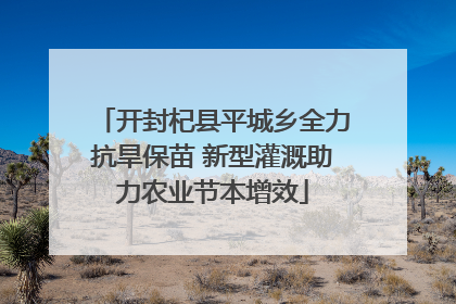 开封杞县平城乡全力抗旱保苗 新型灌溉助力农业节本增效