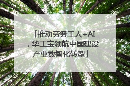 推动劳务工人+AI，华工宝领航中国建设产业数智化转型