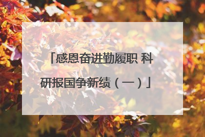 感恩奋进勤履职 科研报国争新绩（一）