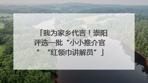 我为家乡代言！崇阳评选一批“小小推介官”“红领巾讲解员”