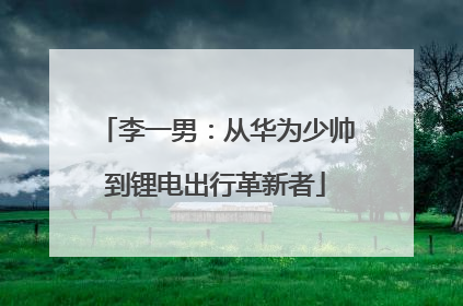 李一男：从华为少帅到锂电出行革新者