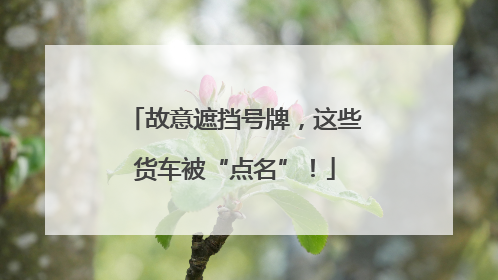 故意遮挡号牌，这些货车被“点名”！