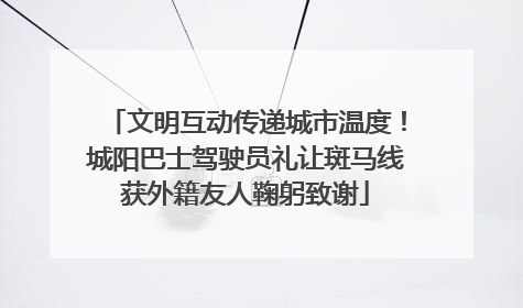 文明互动传递城市温度！城阳巴士驾驶员礼让斑马线获外籍友人鞠躬致谢