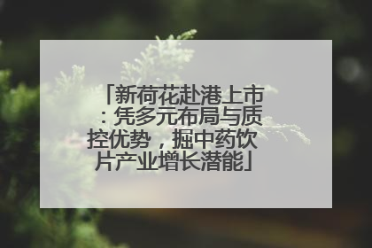 新荷花赴港上市：凭多元布局与质控优势，掘中药饮片产业增长潜能