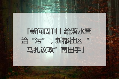 新闻周刊丨给落水管治“污”，新都社区“马扎议政”再出手