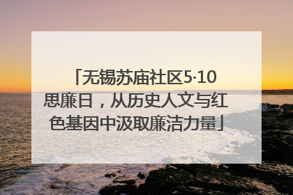 无锡苏庙社区5·10思廉日，从历史人文与红色基因中汲取廉洁力量