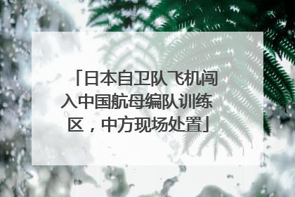 日本自卫队飞机闯入中国航母编队训练区，中方现场处置