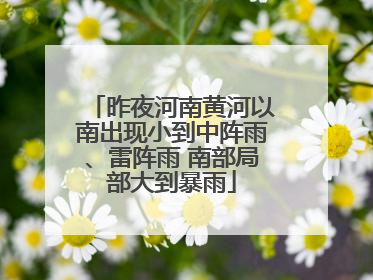 昨夜河南黄河以南出现小到中阵雨、雷阵雨 南部局部大到暴雨