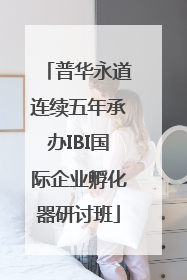 普华永道连续五年承办IBI国际企业孵化器研讨班