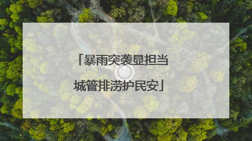 暴雨突袭显担当 城管排涝护民安