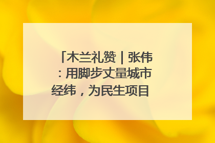 木兰礼赞｜张伟：用脚步丈量城市经纬，为民生项目按下“加速键”