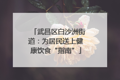 武昌区白沙洲街道：为居民送上健康饮食“指南”