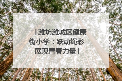 潍坊潍城区健康街小学：跃动绳彩展现青春力量