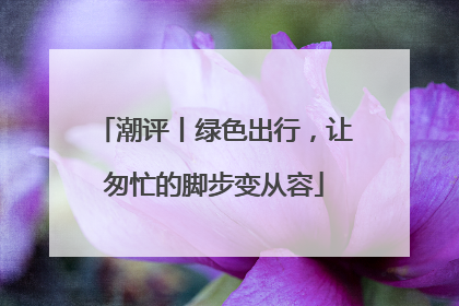 潮评丨绿色出行，让匆忙的脚步变从容