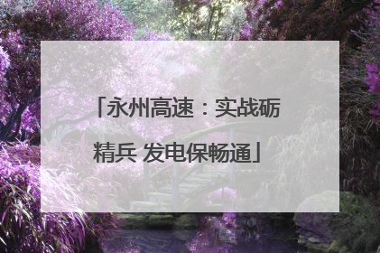 永州高速：实战砺精兵 发电保畅通