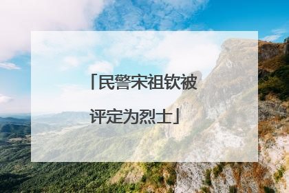 民警宋祖钦被评定为烈士