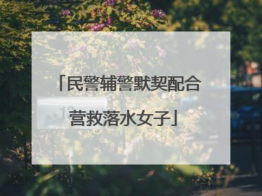 民警辅警默契配合 营救落水女子